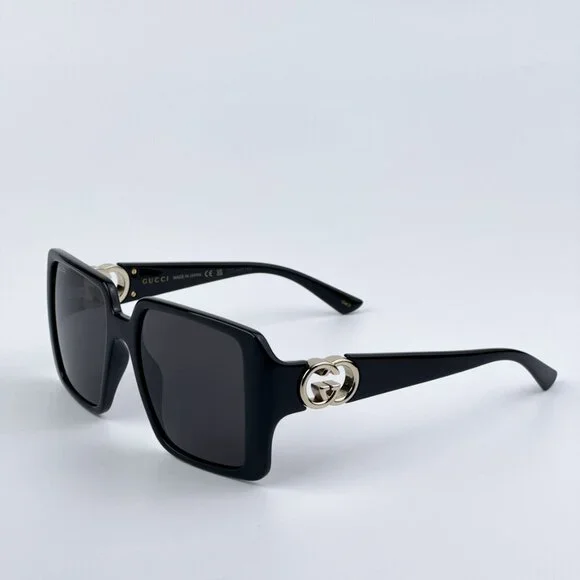 Gucci GG1692S 001 BRAND NEW Sunglasses Black Grey Square Women - Picture 5 of 10